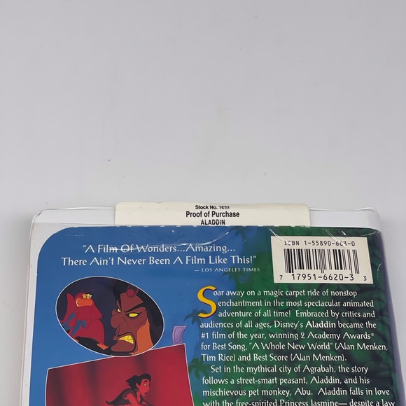 ALADDIN THE CLASSICS WALT DISNEY  VINTAGE VHS. - Picture 5 of 11